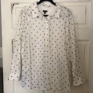 Talbot white/gold polka dot shirt